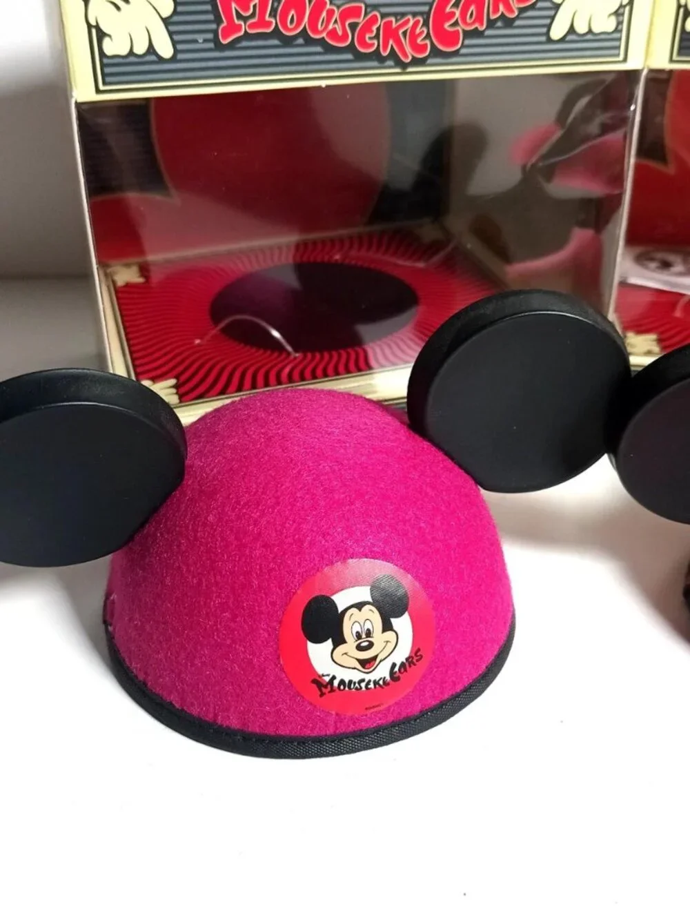 Vintage Mini Mickey Mouse Club Mouseketeer Ear Hat Boxed Lot of 2 Pink Magenta